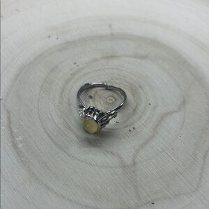 Silver Ring with Yellow Gemstone